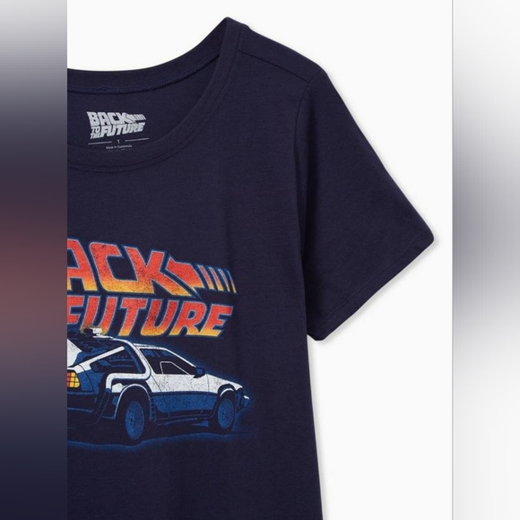 TORRID Back to the Future Slim Fit Crew Tee Navy Size 4 - Picture 4 of 10